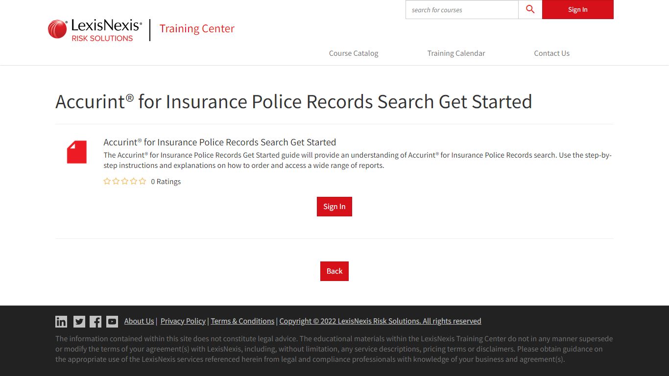 Accurint® for Insurance Police Records Search Get Started